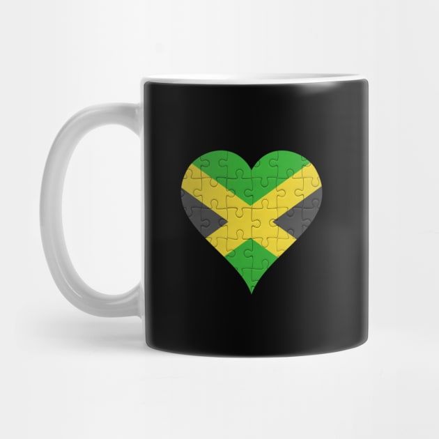 Jamaican Jigsaw Puzzle Heart Design - Gift for Jamaican With Jamaica Roots by Country Flags